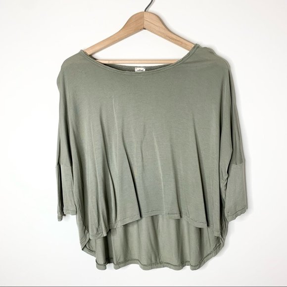 Aritzia Wilfred Cropped T-shirt Army Green Size XS - Picture 3 of 11